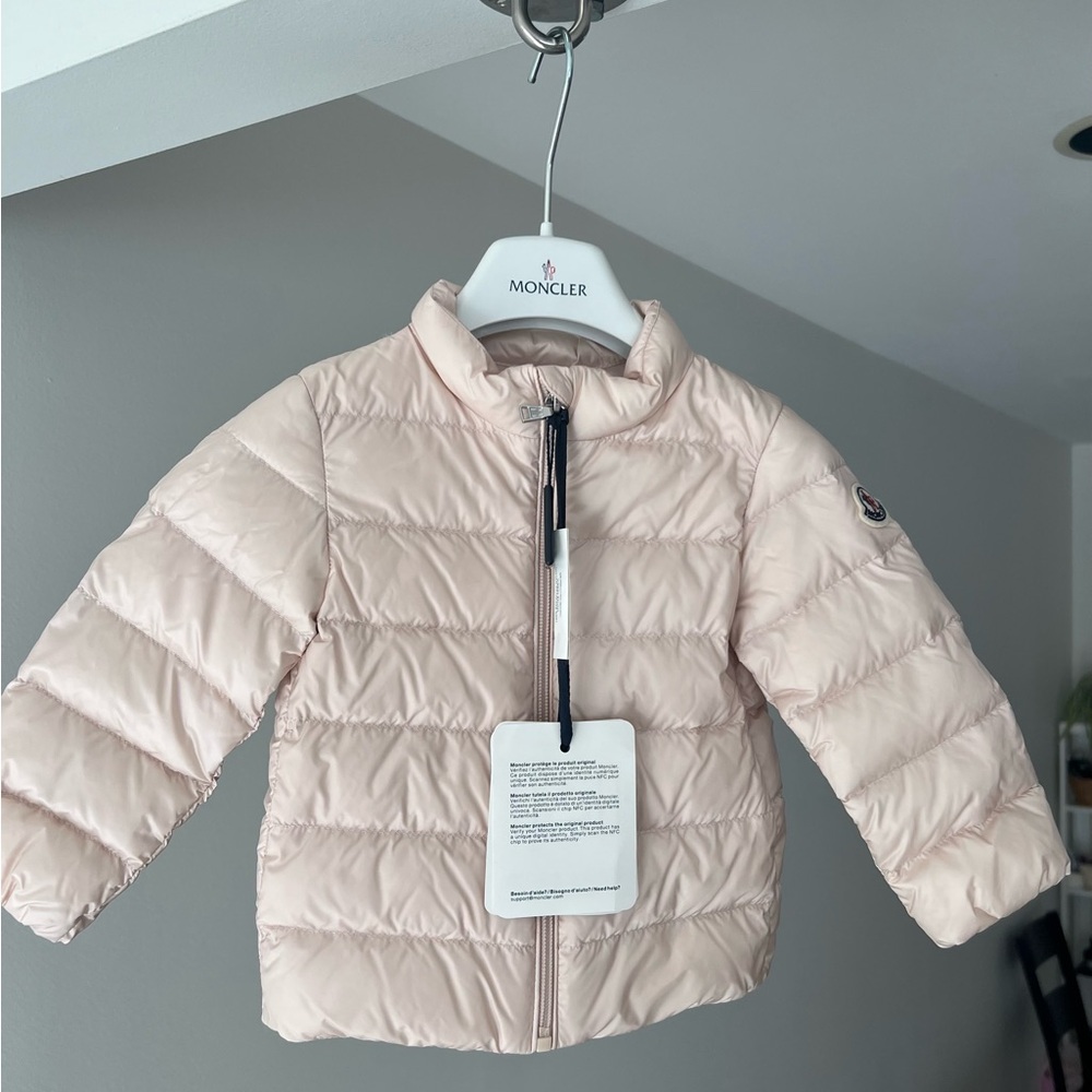 Moncler Kids Pale Pink Quilted Cecil Puffer Jacket